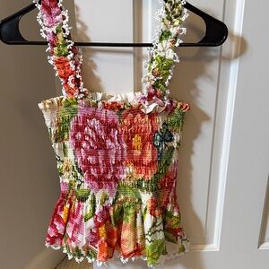 FARM Rio Multicolor Floral Smocked Camisole